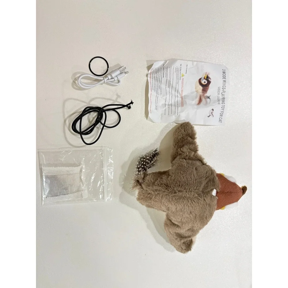 Interactive Flapping Bird Cat Toy Rechargeable Plush with Catnip new‎